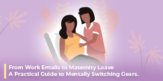 Working mother preparing for maternity leave